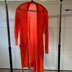Loft orange long cardigan